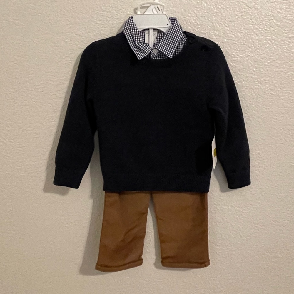 Boys 24 Month 3-piece Set Navy Sweater, Button down shirt, corduroy pants